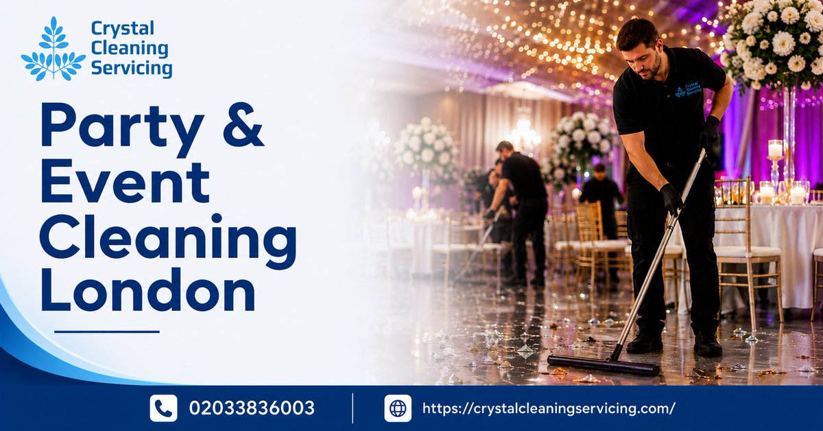 CrystalCleanNW's tweet photo. Professional Party &amp; Event Cleaning in London

📞 Call 020 3383 6003 today to arrange your party or event cleaning service.
🌐 Visit https://t.co/n3DXlGa4sD

#PartyCleaning #EventCleaning #PartyCleaningLondon #EventCleaningLondon #LondonCleaningServices https://t.co/Kb1Dysuq2K