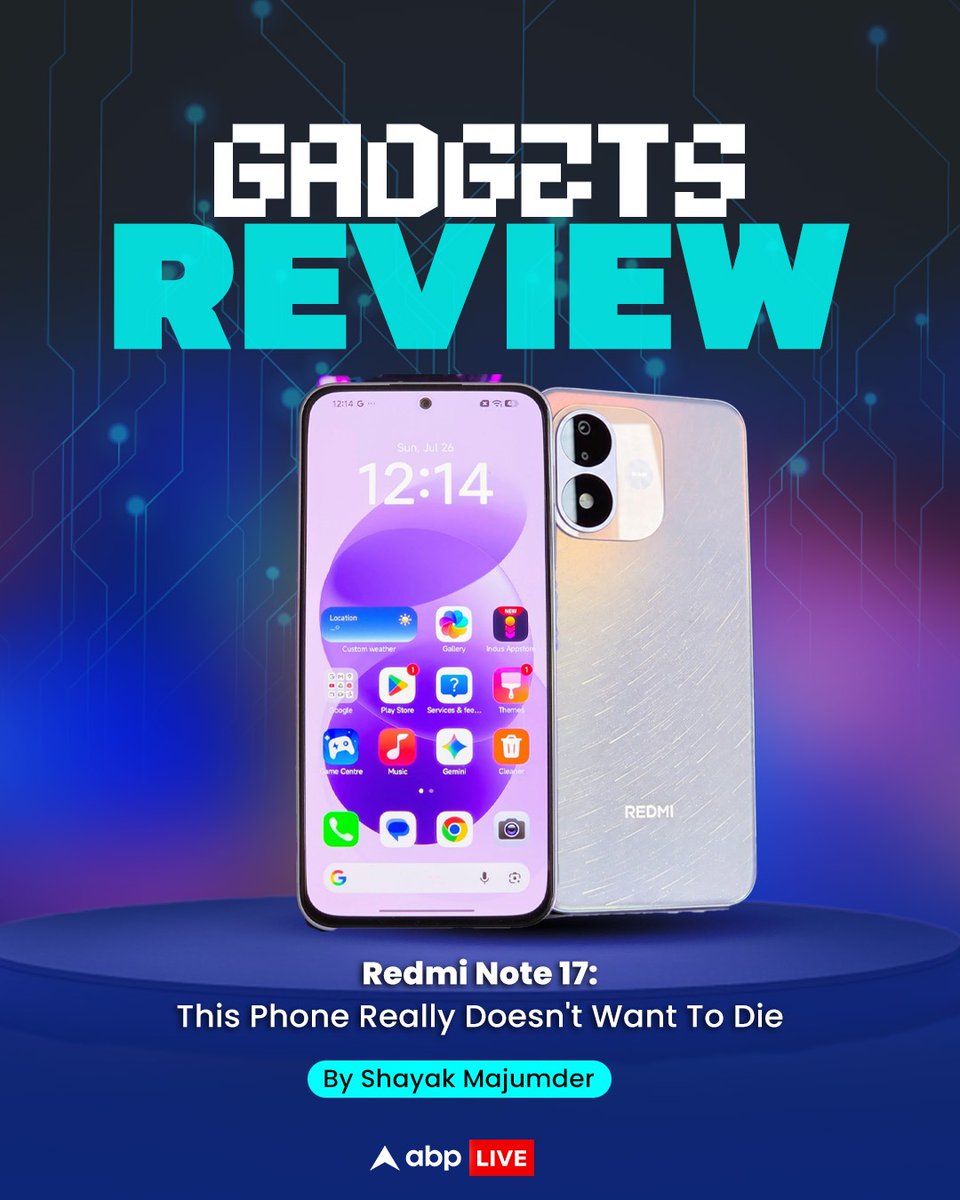 abplive's tweet photo. Redmi Note 17 combines a striking Starlight Purple design with an 8,000mAh battery, AMOLED display and practical features, making it a compelling mid-range smartphone.
Tap here to know more๐
https://t.co/YyPw2QsYSr
@shayak_m | #PhoneReview #TechReview #GadgetsReview #RedmiNote17 #RedmiNote #ABPLIVE