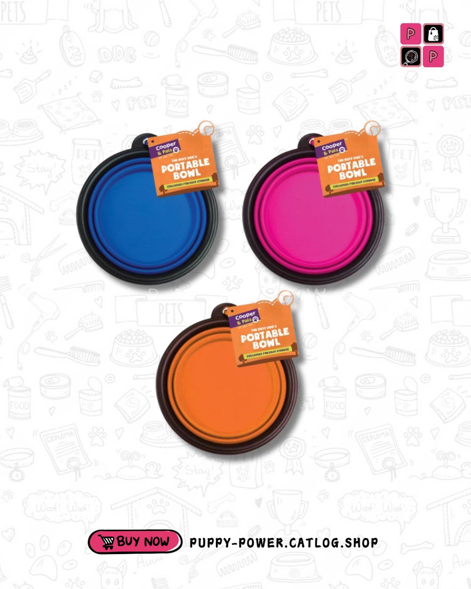 puppypowergh's tweet photo. Your pup’s mealtime just got more portable! 

Meet the Cooper &amp; Pals Portable Bowl — perfect for walks, road trips, park days, and every adventure in between! 
Available in Blue, Pink &amp; Orange https://t.co/AvyRtvEye8