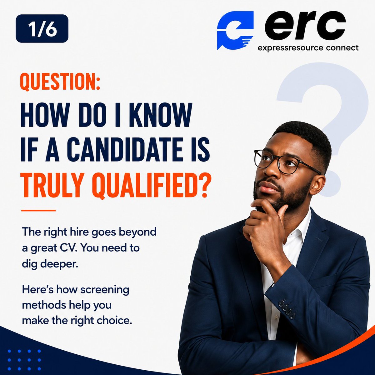 expressconnect's tweet photo. Recruitment Question #9

How do I know if a candidate is truly qualified? 🤔

A great CV is only the starting point.

Proper screening should go beyond the CV.

Hire better. Hire smarter.
#Recruitment #SMEs https://t.co/GOjUDbLrJY