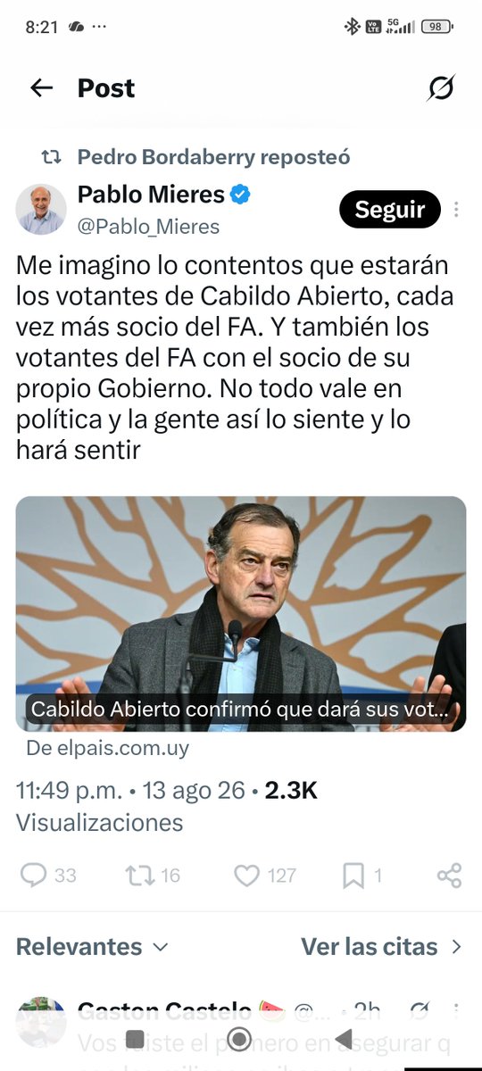 silviapadu's tweet photo. Hay que responder así porque Pablito no deja opinar 😂 @Pablo_Mieres si querés llorar, llora 😂😂😂😂 https://t.co/AhBjWojIQd