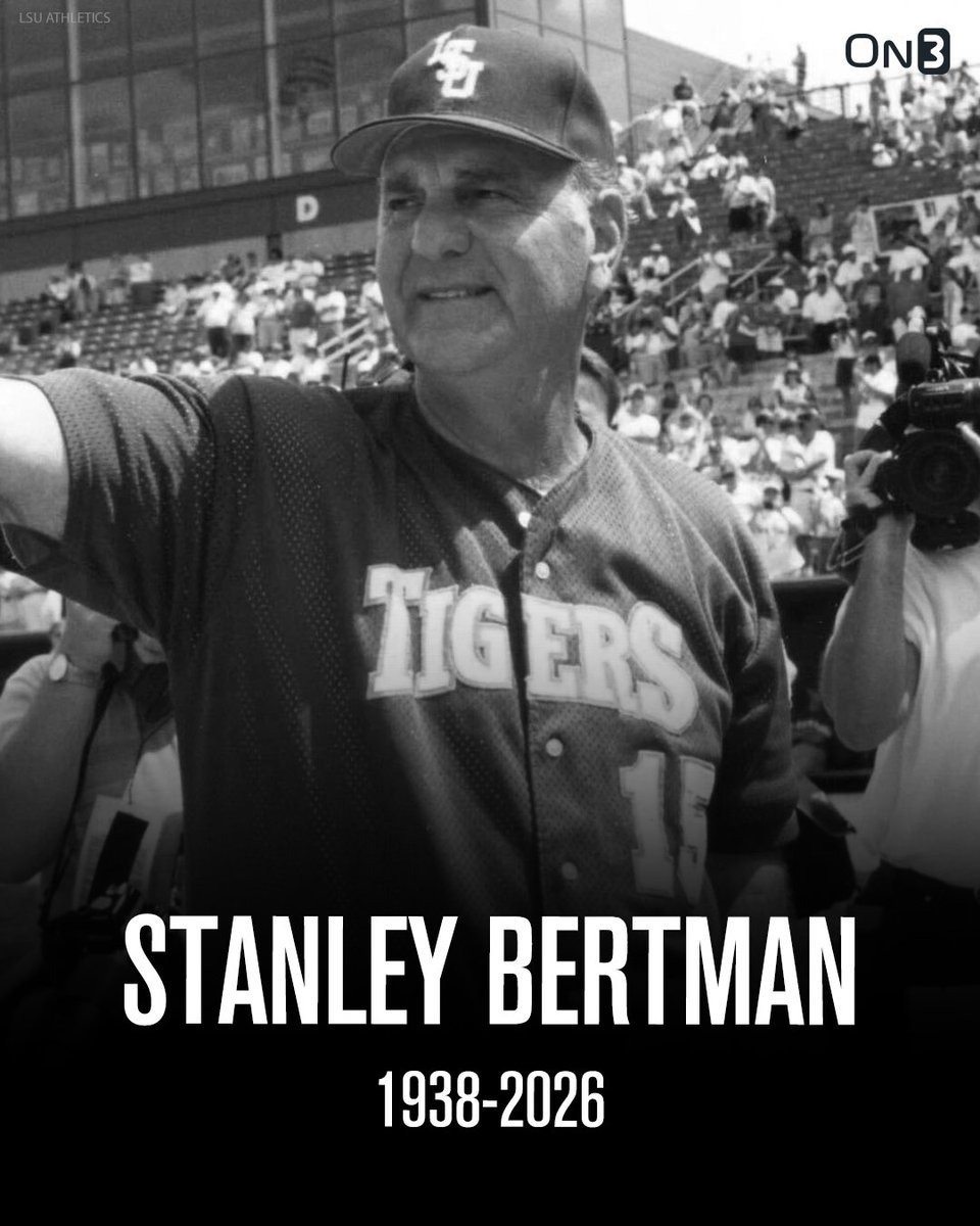 On3's tweet photo. Legendary former LSU baseball coach and AD Stanley "Skip" Bertman has passed away🙏

Bertman won 5 CWS national titles.

https://t.co/vO0vqCLEYv https://t.co/3HGgjSkLYe
