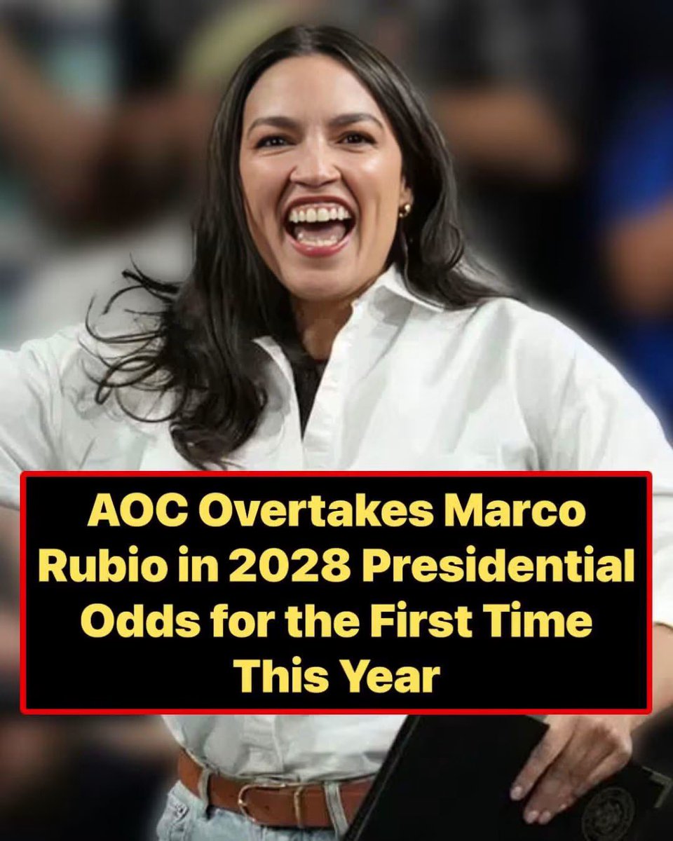 GOP_is_Gutless's tweet photo. 🚨 AOC just overtook Marco Rubio in 2028 presidential odds for the first time this year.

Prediction markets now have her ahead of Rubio.

Let that sink in.
#AOC #2028 #MarcoRubio #PredictionMarkets https://t.co/zQZQHmq3Vm