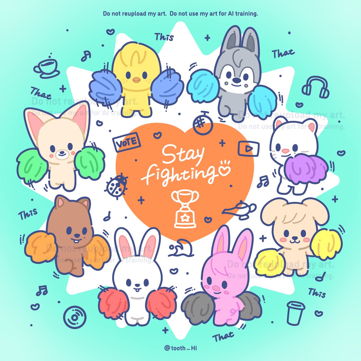 ゆるページ 明日も来週もがんばろ〜📣❤️‍🔥🗳️ #Straykidsfanart