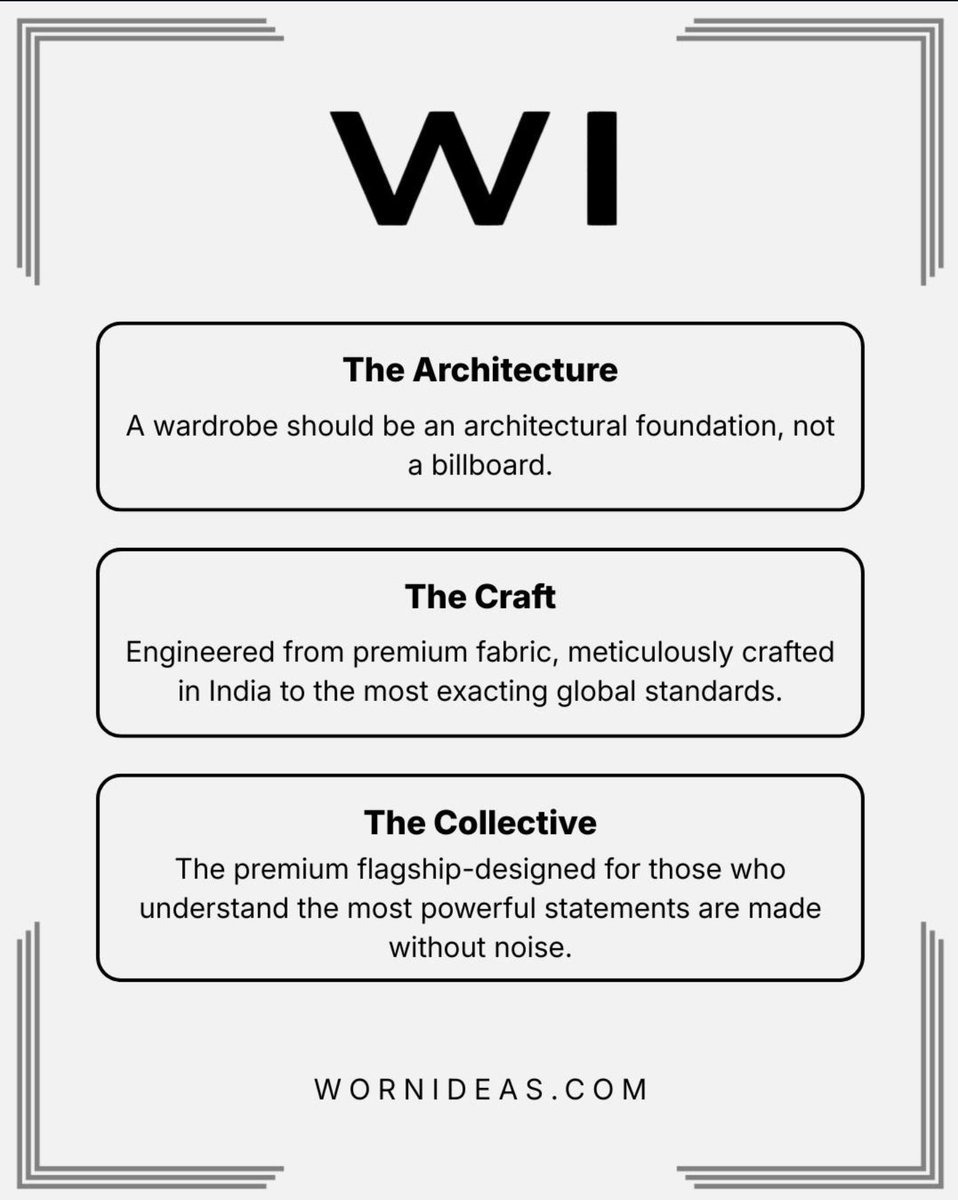 WORNIDEAS's tweet photo. WI Core Philosophy https://t.co/ayCFLrueCE