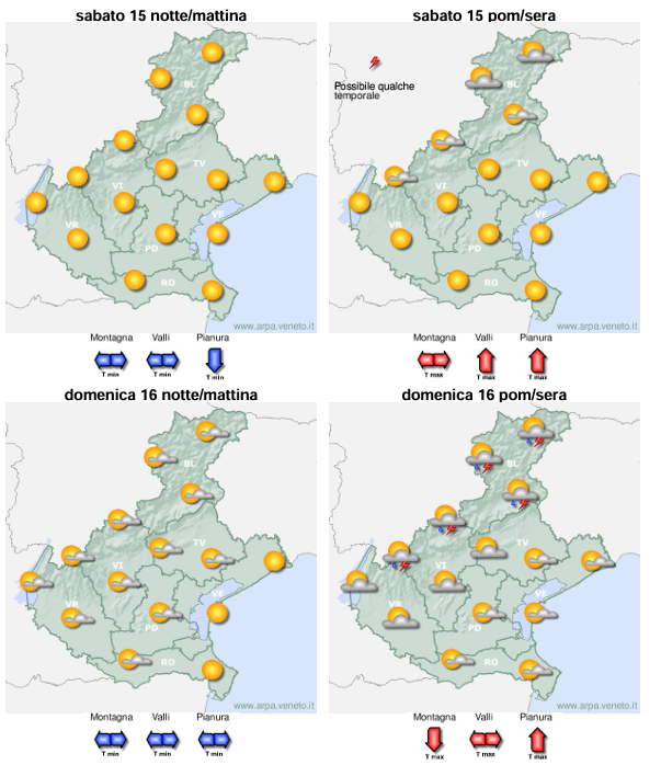 arpaveneto's tweet photo. #meteoweekend #veneto Ferragosto con il sole, salvo cumuli pomeridiani sui rilievi; domenica un po’ instabile dal pomeriggio sull’entroterra. Dettagli 👉https://t.co/7FBsNbqSrD https://t.co/YFkU1R4ptM