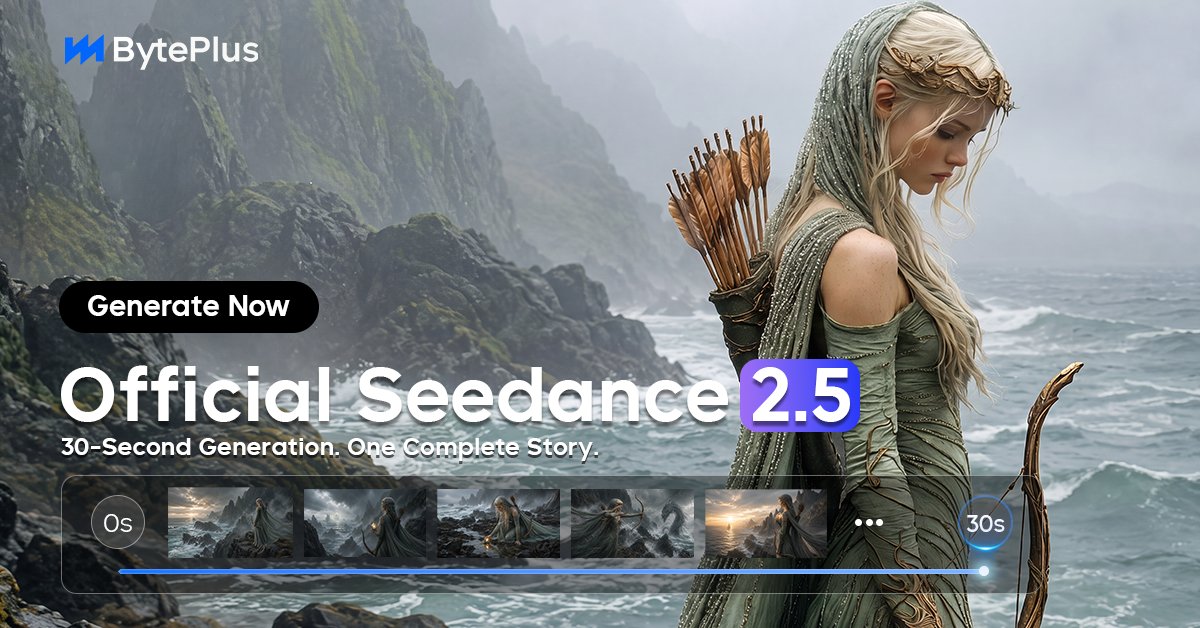 BytePlusGlobal's tweet photo. Seedance 2.5 turns your prompt into a 30s single-clip video instantly.