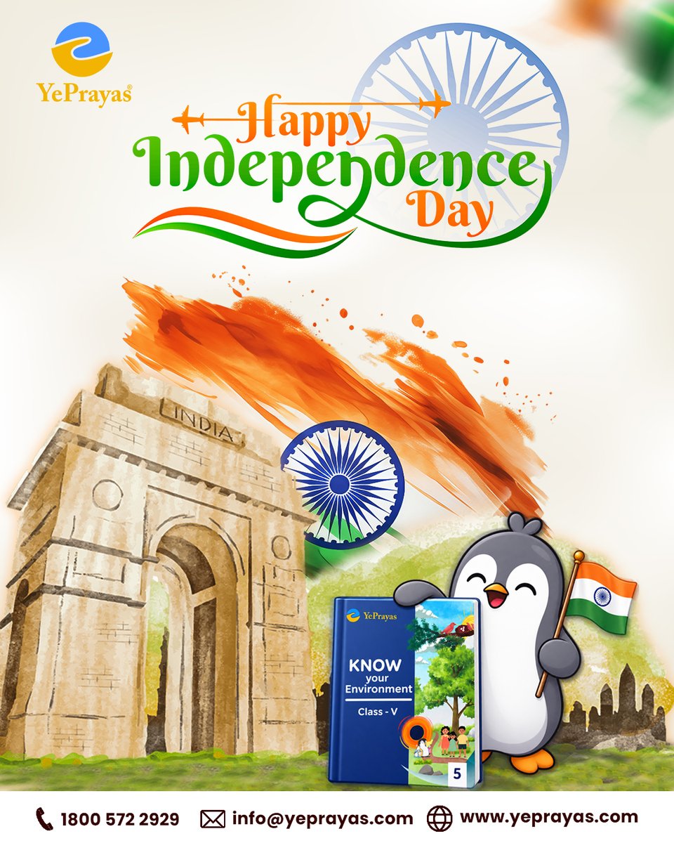 PrayasYe's tweet photo. Happy Independence Day!
let’s celebrate the freedom to make a difference.

This Independence Day, let’s take a pledge to make responsible choices, protect our natural resources, and contribute to a cleaner, greener India.

#IndependenceDay #EnvironmentalAwareness #Sustainability https://t.co/vsYgeLtEN9