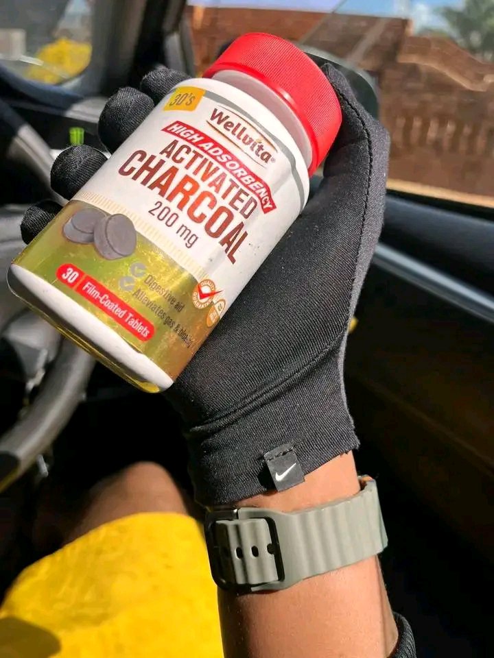 KasiboySA's tweet photo. This is activated Charcoal, take it to combat/neutralize poisoning, take 1 pill before going out and one pill when coming back. Take 3 pills if  going to family events just to be safe. Get them at Clicks but maybe you can find them at any pharmacy. Be safe, the world is cruel out there🙏🏾❤️