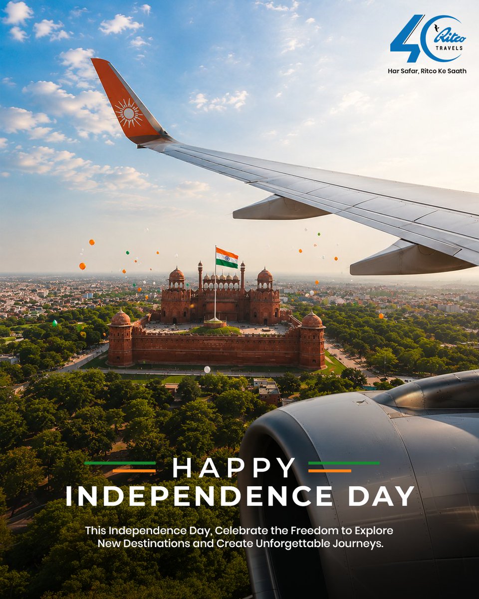 RitcoTravel's tweet photo. ✈️ Freedom to Fly. Freedom to Explore.

📞 +91 87990 77777
.
📧 ritcomum@ritcotravels.com
.
🌐 https://t.co/4CvVg1sS10
.
💬 Chat with us on WhatsApp : https://t.co/rdNcCSMNe6
.
#HappyIndependenceDay #IndependenceDay #RitcoTravels #FreedomToExplore #TravelIndia https://t.co/tt7DI0KgYX