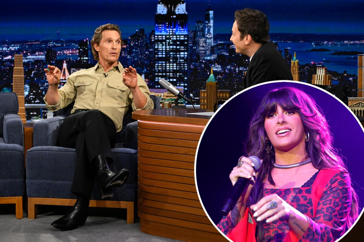 nypost's tweet photo. Matthew McConaughey earns priceless reaction from ‘Choosin’ Texas’ singer after Oscar winner’s cover https://t.co/JrEoR5A3sM https://t.co/2BlWYvl3D2