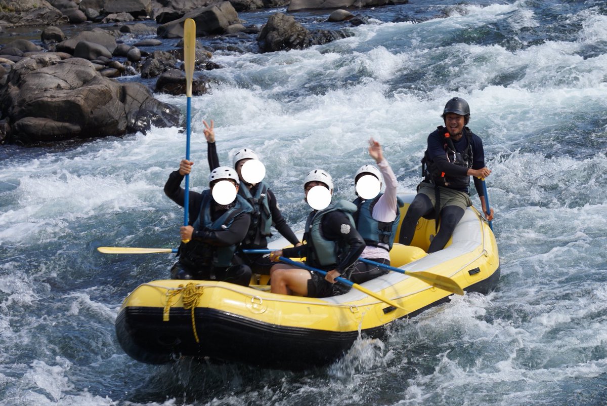kabusuihei's tweet photo. 飲み会トリプルヘッダーの次の日は、長良川の上流でラフティング🛶

行くまでは「川に落ちちゃうかなぁー」って少し憂鬱だけど、いざ始まると超楽しー✨
何度もパドルを重ねて「やぁー！」って掛け声w

これ株メンバーでもやりてーなー
絶対盛り上がるよ https://t.co/Vr6iKyH0Ev