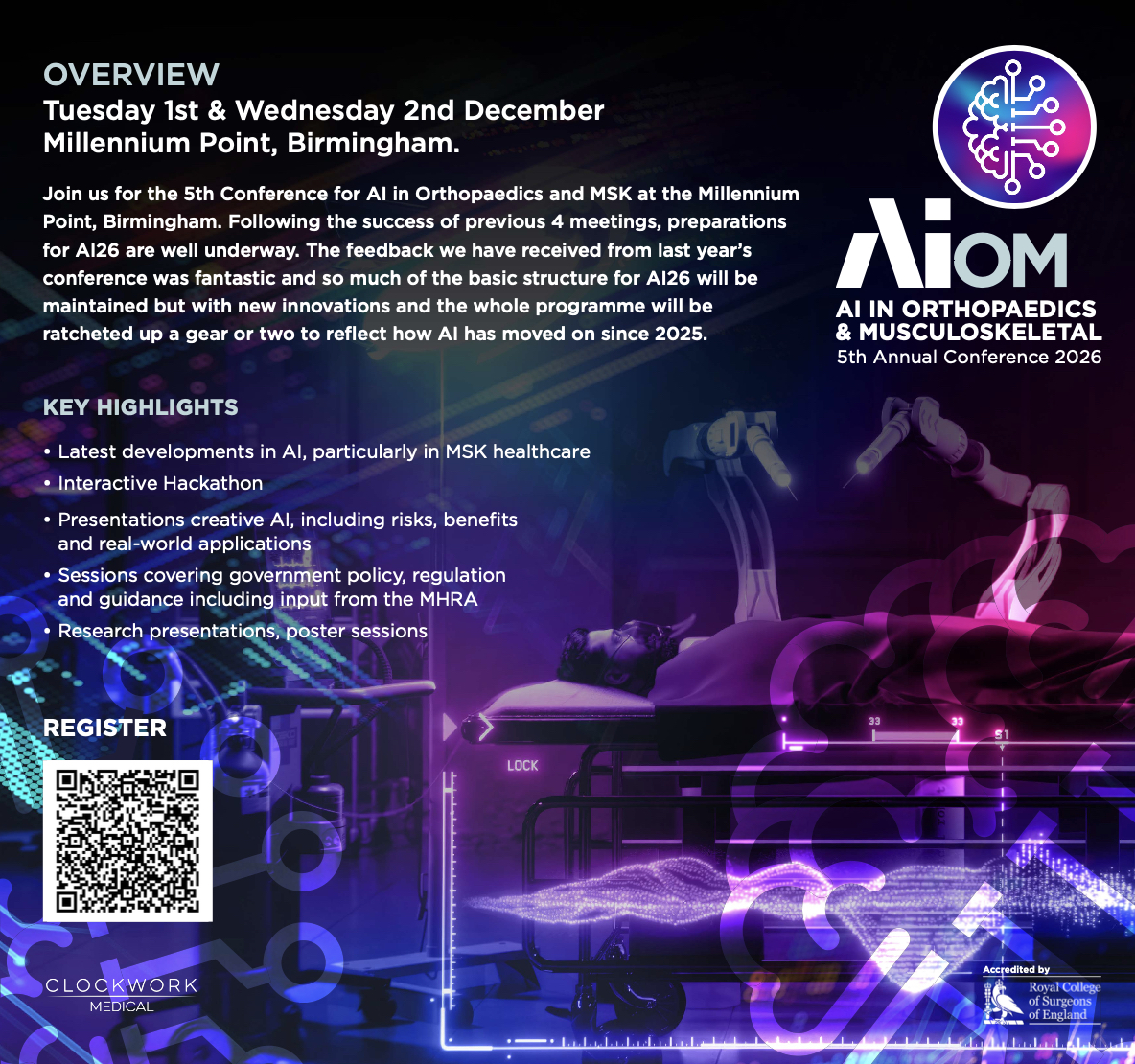 bota_uk's tweet photo. AI In Orthopaedics Conference

1st/2nd December 2026
Birmingham 

Including a Hackathon! More information below! 
Sign up here: https://t.co/QiPtgUa4Ds https://t.co/4zh6oQHn70