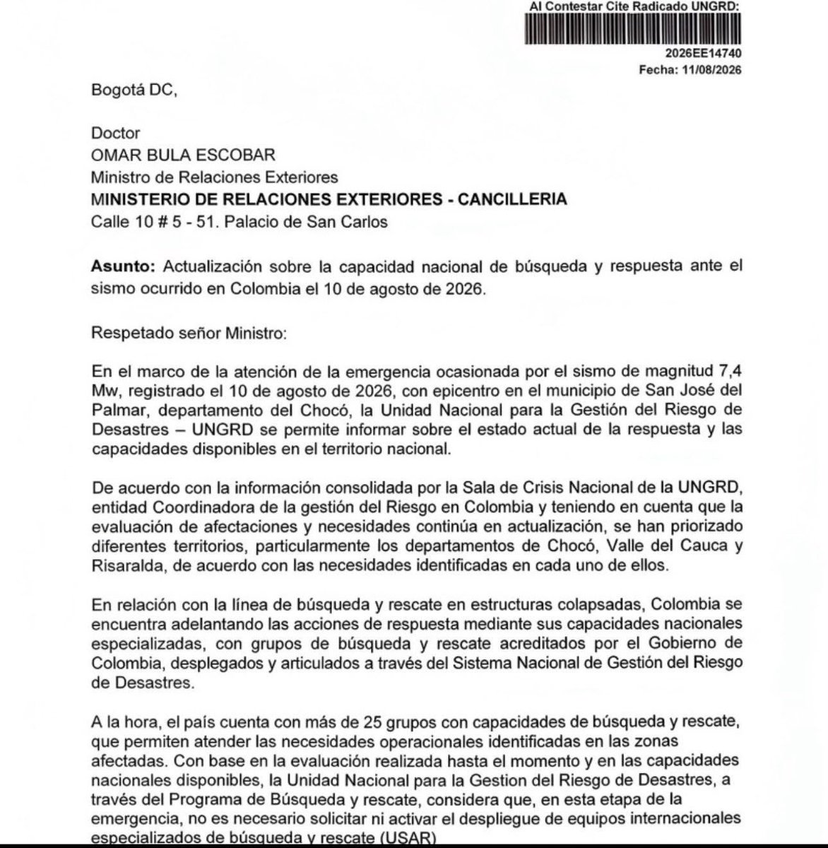 MariaFdaCabal's tweet photo. El petrismo es perverso. Salieron a señalar al gobierno de Abelardo de la Espriella de no recibir ayuda internacional, pero ocultaron la carta donde queda en evidencia que el concepto fue el que entregó el funcionario petrista Javier Pava. https://t.co/lQhdVBXJrU