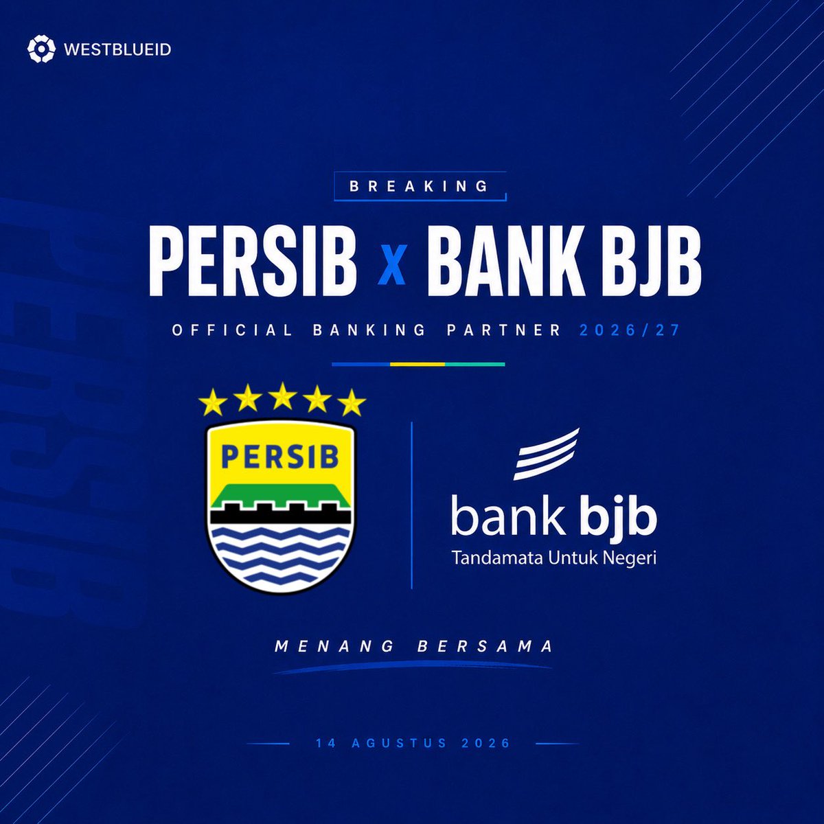 westblueid_'s tweet photo. 🚨 BREAKING: PERSIB resmi kembali menjalin kerja sama dengan bank bjb sebagai Official Banking Partner PERSIB untuk musim 2026/2027.

Kerja sama ini resmi diluncurkan di The Alana Hotel & Conference Center, Sentul City, Bogor, Jumat (14/8).

Kolaborasi dua institusi yang punya sejarah dan kedekatan kuat dengan masyarakat Jawa Barat ini mengusung semangat “Menang Bersama”.

PERSIB x bank bjb, menulis cerita baru bersama.

📝Persibcoid
