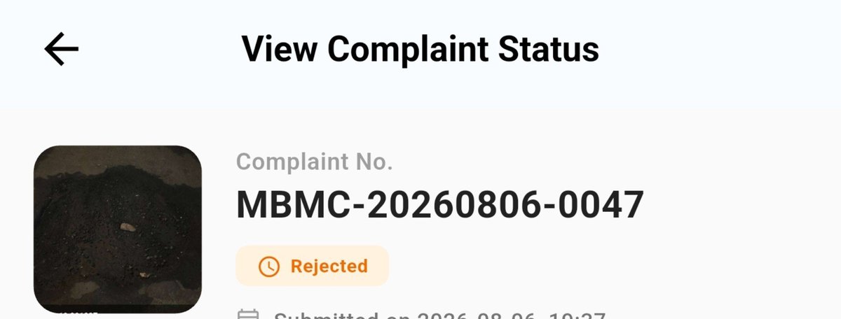 Harshvssingh's tweet photo. @My_MBMC why was this rejected without work completion cafe to explain.
Or this app is just a gimmick ??

#mirabhayandar #pothole https://t.co/MnUk8OKV3x