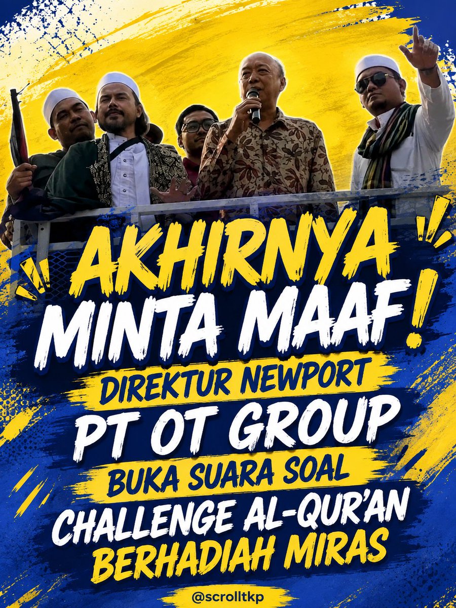 Akun_bernama's tweet photo. Direktur Newport minta maaf! 
Jadi bagaimana seharusnya kontroversi ini disikapi?
Hukum terus berlanjut? 
Tersangka yang ditangkap gimana kelanjutannya? 
Kita lihat saja kelanjutannya bagaimana. https://t.co/mJr0IC9bBR