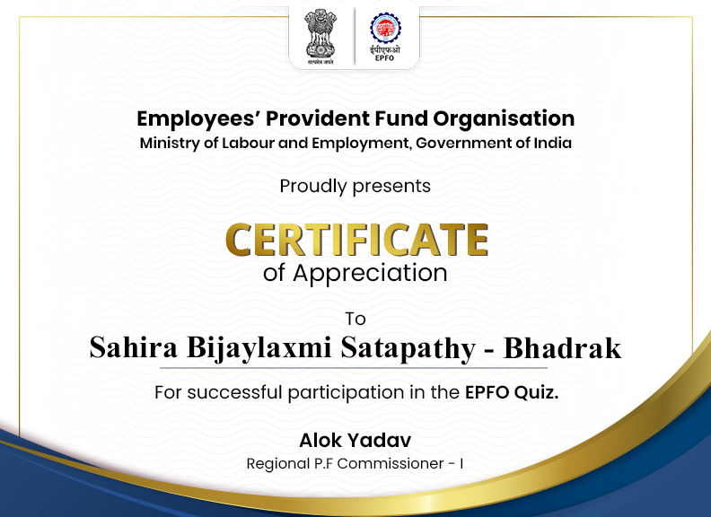 officialepfo's tweet photo. Thank you for your enthusiastic participation in the quiz held on 10 August 2026. We are delighted to share the well-deserved certificates with our winners.  Your active involvement and eagerness to learn made the quiz a great success. 

#EPFOWithYou #EPFO #EPFOQuiz https://t.co/3pwgTCdnRb