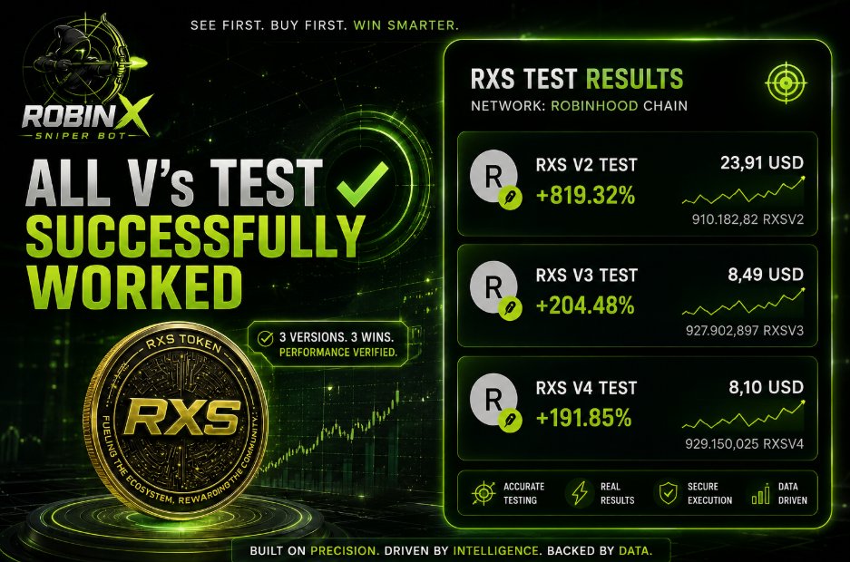 robinxsniper's tweet photo. ⚫ Three versions. Three successful results.

#RobinhoodCrypto #RobinhoodChain #Robinhood #Crypto #CryptoTrading #DEX #DeFi #TrendingCrypto #Altcoins #RobinXSniper https://t.co/nBAAGrGLKl