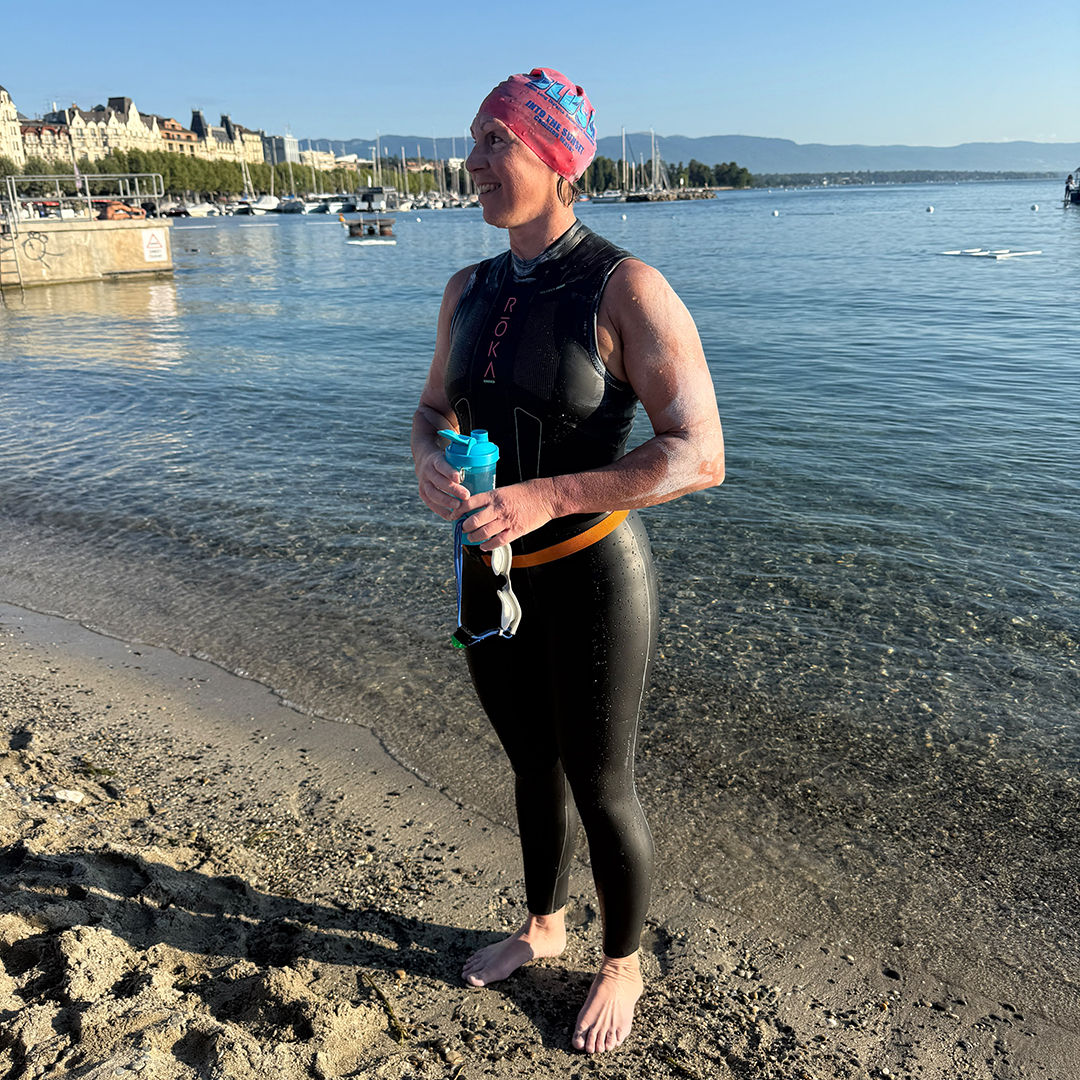 Fortrea's tweet photo. Congratulations to Dani Wallworth on her swim across Lake Geneva. As she says, that is one big lake! But Dani exceeded her target for the British Heart Foundation and proved to herself that she's an ultra endurance swimmer. 🏊‍♀️ What an amazing achievement. #GoodNewsFriday https://t.co/8UNHX7an54