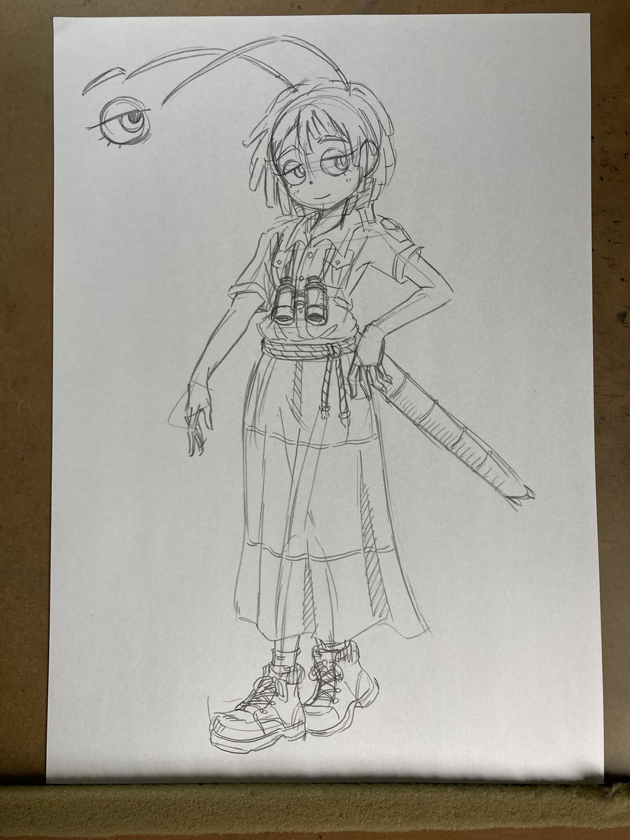 _harappa_'s tweet photo. オリキャラ【七不思議ダエ】ラフ画
エダナナフシ族の教官。 https://t.co/uYcjdymJJz