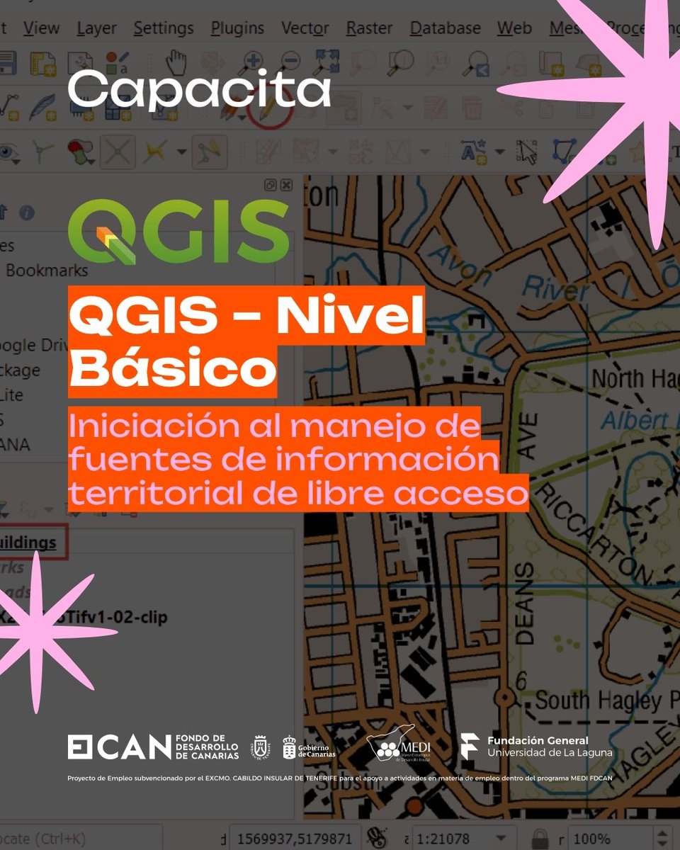 fg_ull's tweet photo. 🗺️ Aprende a analizar información geográfica con los cursos gratuitos de #Capacita.

Desde #QGIS hasta el trabajo de campo con #QField y el análisis espacial con #GeoDa, un itinerario para seguir creciendo profesionalmente.

¡Apúntate! 👇
🔗 https://t.co/e012Wo3bCL https://t.co/dXCGksNItj