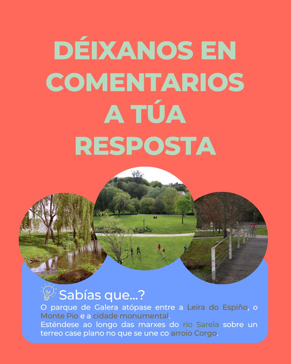 Mocidade_Compos's tweet photo. 🧠 Canto sabes de Santiago?
Poñemos a proba os teus coñecementos sobre os parques da cidade. 🌳 Observa as imaxes, escolle unha opción e déixanos a túa resposta nos comentarios! 👇
#SantiagoDeCompostela #ParquesDeCompostela #DescubreCompostela #MocidadeCompostela https://t.co/uRVikjz5hR