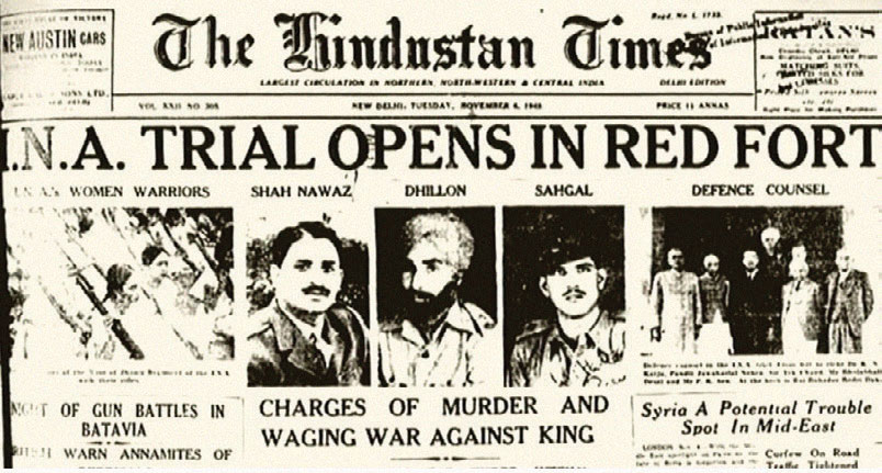 Openthemag's tweet photo. #FreedomIssue2026: The fact that a Hindu, a Muslim and a Sikh officer were being tried together gave rise to a powerful image of national unity. The INA, in that sense, became a symbol of resistance. Overall, the trials proved the appeal of the INA and brought the India versus Britain conflict to its fullest extent, writes @Ullekh https://t.co/wKirl5dYjP