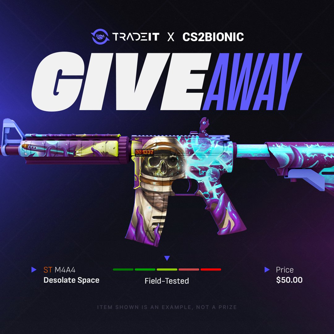 CS2Bionic's tweet photo. 💰 $50 GIVEAWAY!

✅ Follow Me &amp; @tradeit_gg 
✅ Retweet
✅ Tag 2 Friends

⏰ Giveaway Ends in 7 Days! https://t.co/ukT83N9FlU