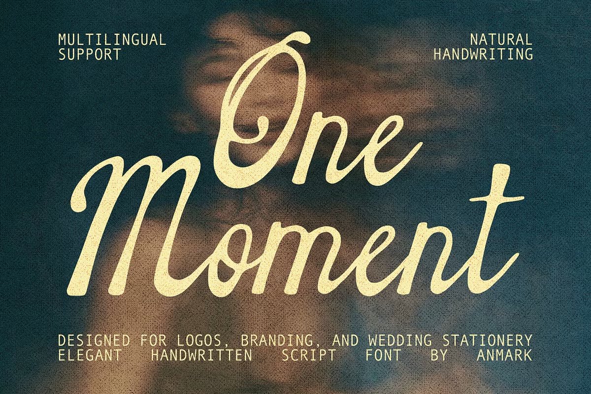 weandthecolor's tweet photo. One Moment is a handwritten script font by AnMark, sold on Creative Market for $19, inspired by classic calligraphy and penmanship. https://t.co/P3i1IFPipD
#font #typeface #scriptfont #handwrittenfont #typography #design #graphicdesign https://t.co/YQFxWs97xw