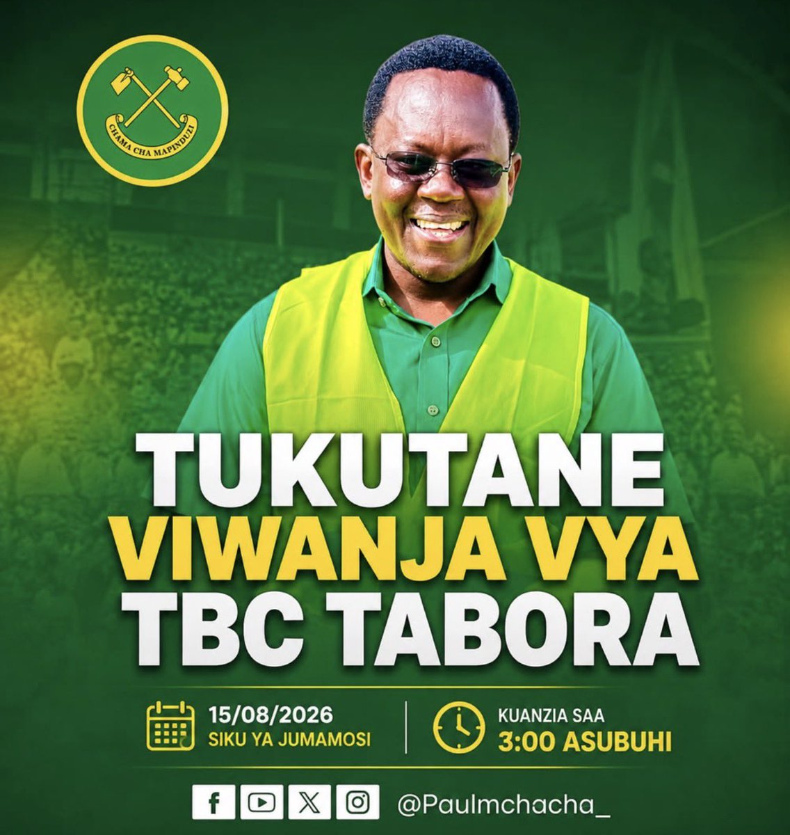 PaulMchacha_'s tweet photo. Nina shauku, kiu na hamu kubwa ya kukutana, kuzungumza na kuwasikiliza Wananchi pamoja na Wanachama wa Chama Cha Mapinduzi wa Mkoa wa Tabora. https://t.co/gPeiClb8oe