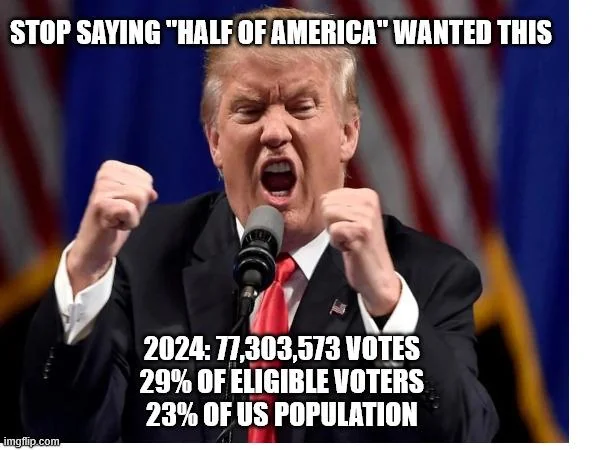 YourAnonNews's tweet photo. MAGA is NOT half of America. The MSM keeps pushing this lie.  This is why you all need to step up and vote. https://t.co/a7UYRCzyen