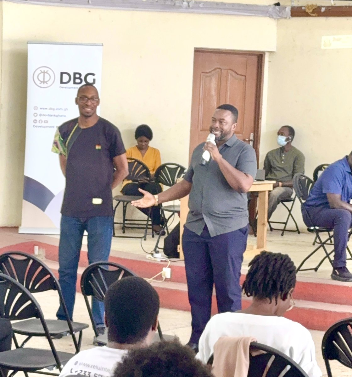 devbankghana's tweet photo. Ghana's youth don't just need a seat at the table, they need the tools to build one.

DBG joined @Ghanathink  at #BarcampTema, connecting with young entrepreneurs on how to access long-term financing and technical assistance to scale their businesses. 

 #DBGat5 #TogetherWeGrow https://t.co/vvrjrfvhwR