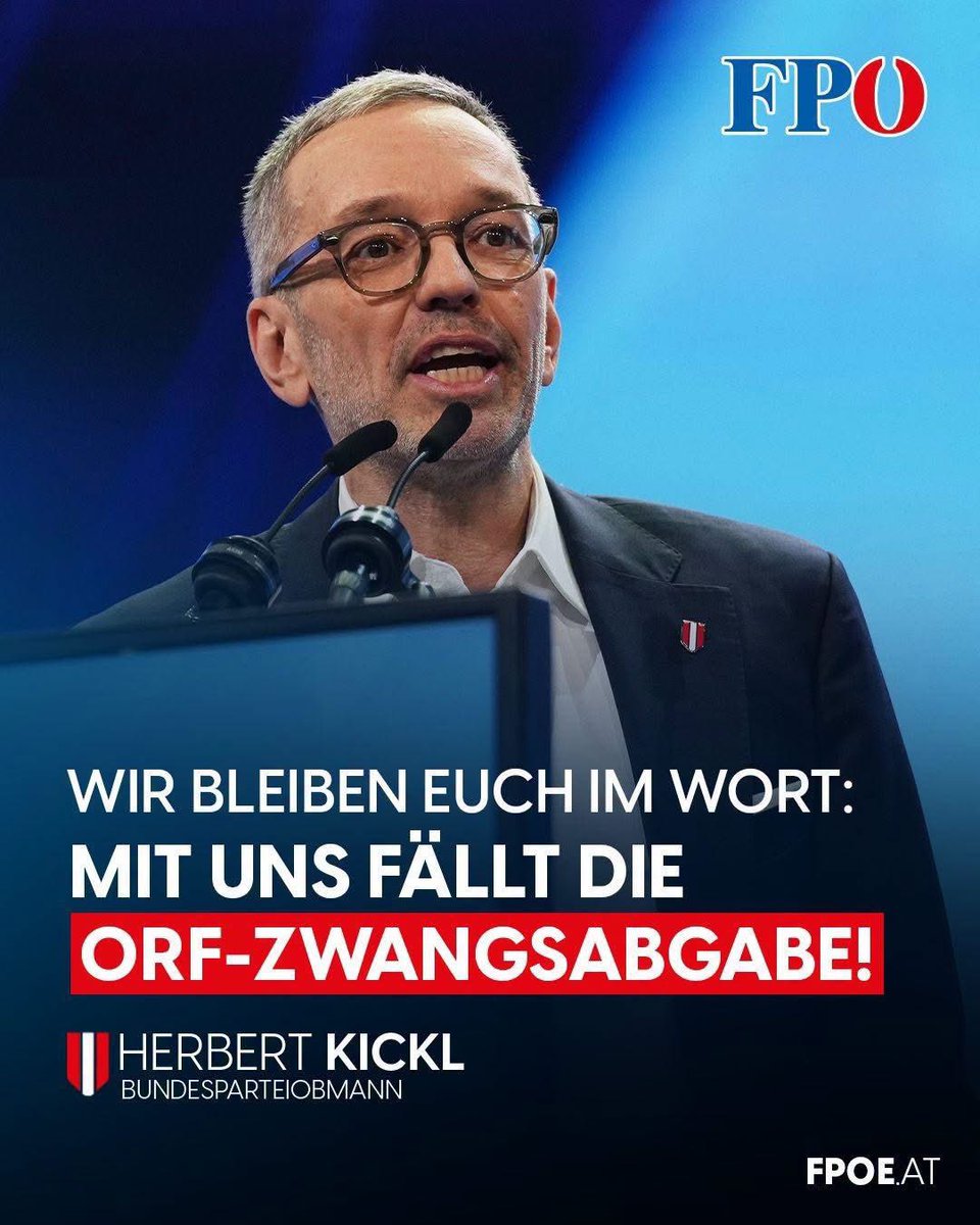 FPOE_TV's tweet photo. Bis zu siebzig Prozent der Österreicher lehnen die ORF-Haushaltsabgabe ab. Der designierte ORF-Generaldirektor der Systemparteien forderte die Absicherung der ORF-Finanzierung in der Verfassung, um es der FPÖ nach den nächsten Nationalratswahlen zu erschweren, diese Zwangsabgabe abzuschaffen. Was die Bevölkerung will, scheint in diesem System völlig egal zu sein. Ein Grund mehr, so rasch als möglich Neuwahlen anzusetzen und die Bürger zu Wort kommen zu lassen. 
Wir bleiben euch im Wort: Mit uns fällt die ORF-Haushaltsabgabe!