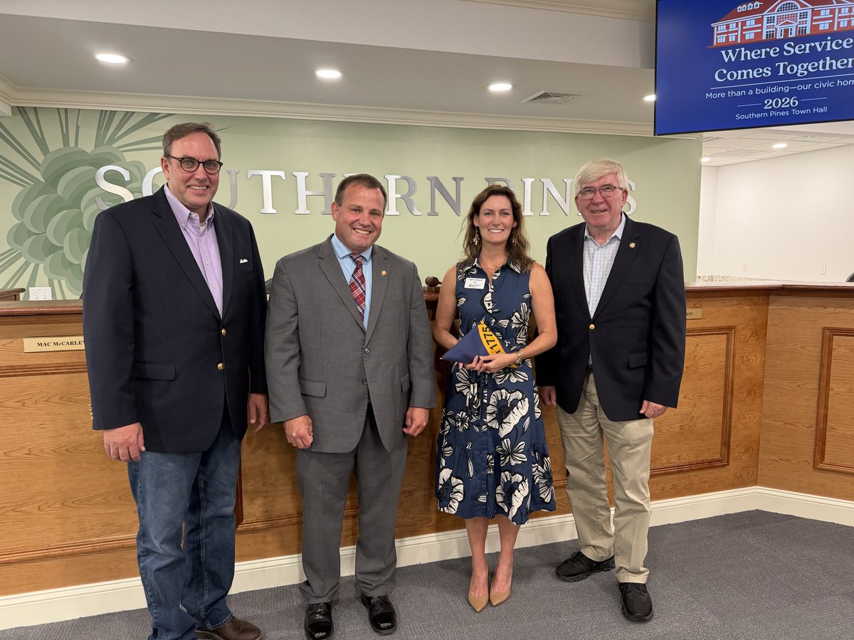 BenMossNC's tweet photo. It was a pleasure joining Rep. Neal Jackson and Sen. Tom McInnis for the Southern Pines Town Hall Open House yesterday. We enjoyed connecting with the town employees and councilmembers — and learning more about the services they provide to the community. https://t.co/ADiwY5cnD5