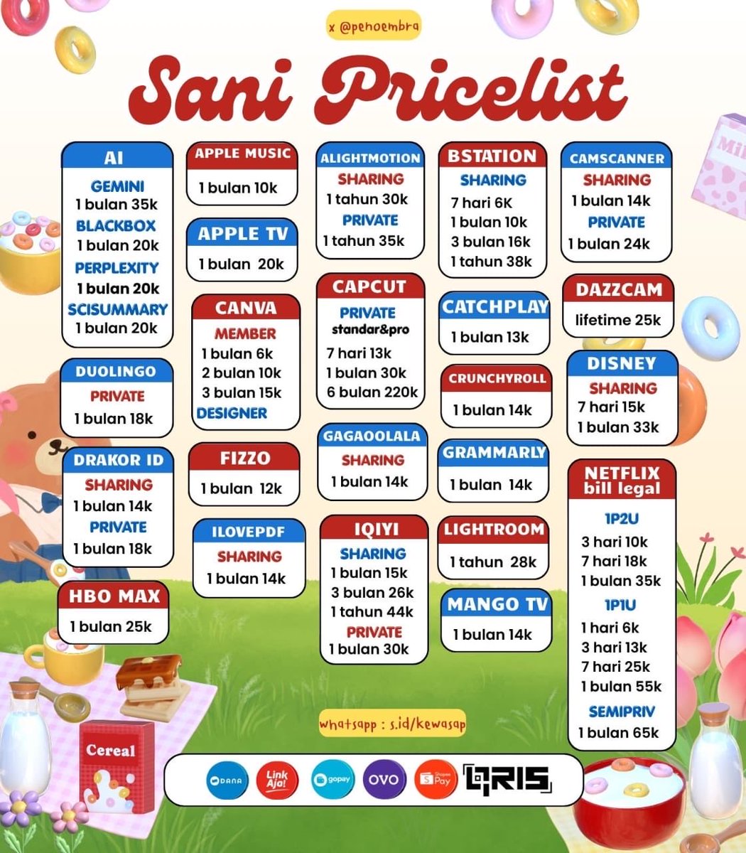 dbvuaya's tweet photo. Malemm aku udah open yaa app premium langganan banyak apk aplikasi prem wetv capcut pro we tv netflix iqiyi hbo max disney vip viu harian zoom scribd wattpad prime video am bulan gagaoolala vpn alightmotion wps bstation plus 

ORDEEER ➡️ WASAP DI BIO/DI REPLY BAWAH 👇👇 https://t.co/3bzeYKozJA