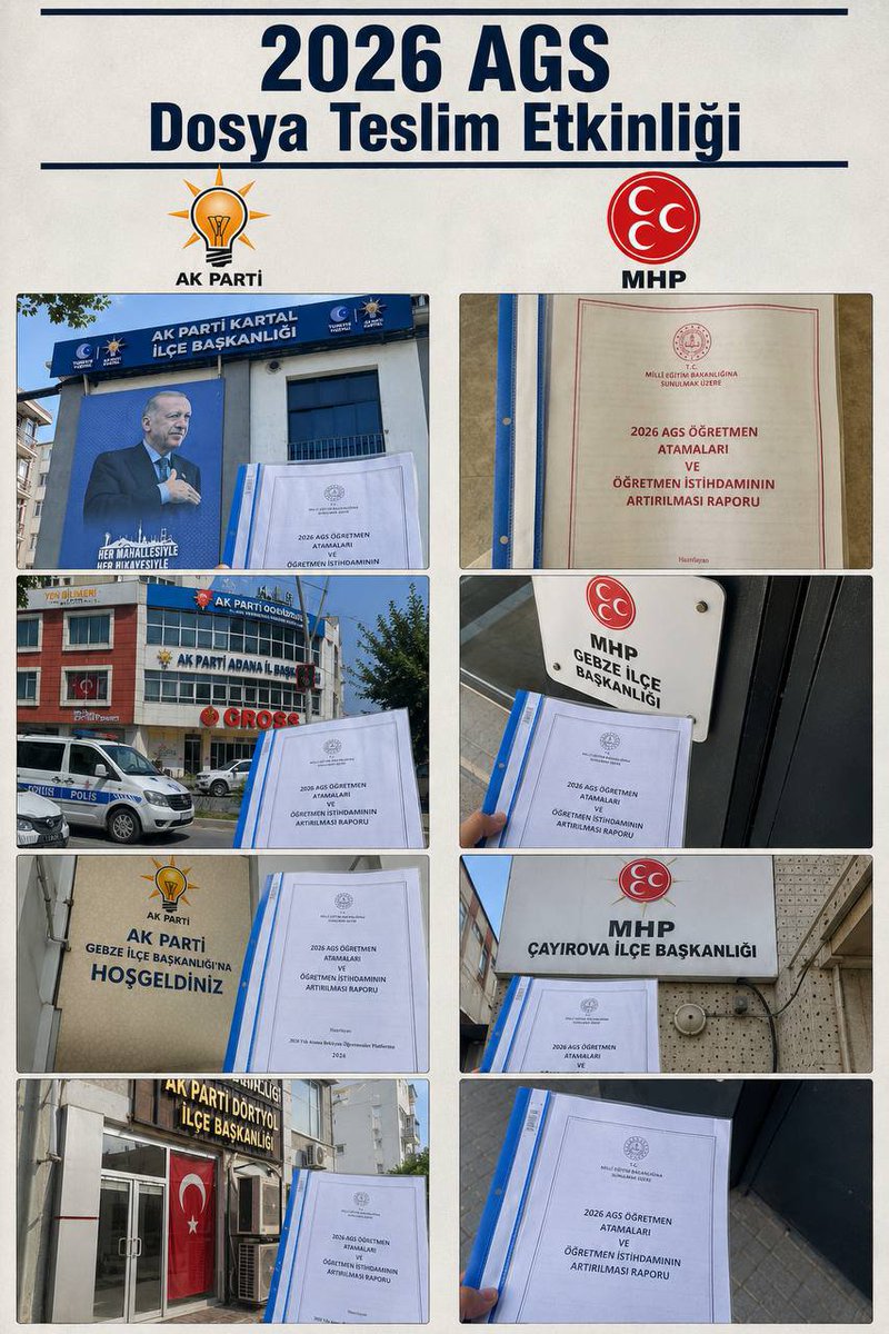 Cahcavula's tweet photo. 2026 AGS öğretmenlerimiz Türkiye'nin dört bir yanında
@Akparti
ve
@MHP_Bilgi
il ilçe başkanlıklara neden 50.000 öğretmen ataması yapılamaz gerektiğine dair raporlarımızı ulaştırdılar.  81 il düzeyinde ve kütün ilçelerde etkinliğimiz devam edecektir.  📷 https://t.co/JrJp1lgINT