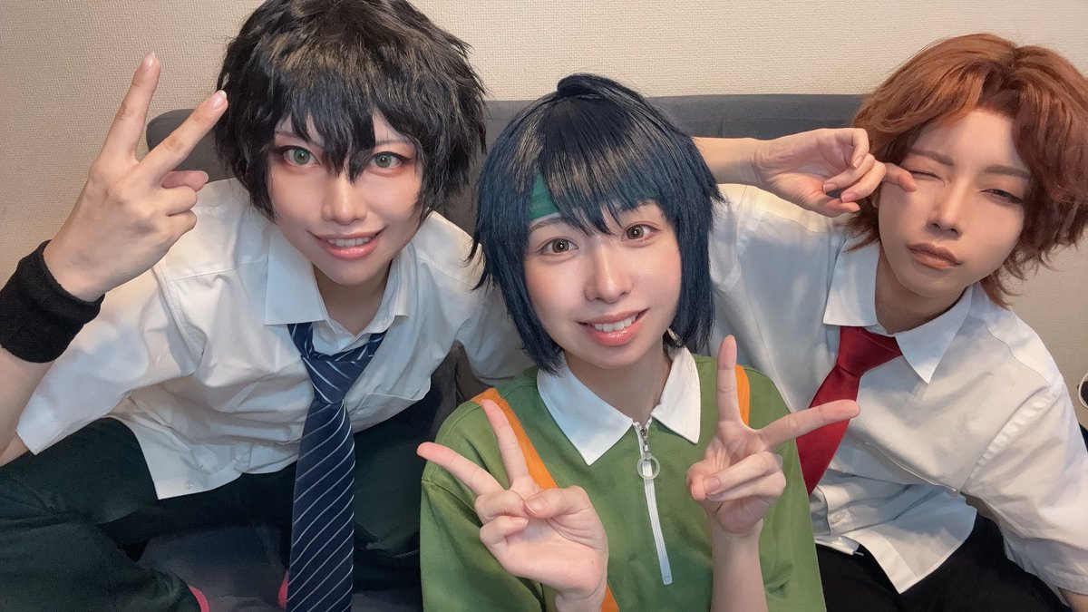 kk815taba's tweet photo. 今日ははっぱちゃん、もぐちゃんと
レンスペで化粧練習会やった🥳🥳
私は謙也と赤也をやりました（韻を踏んでるみたい） https://t.co/GheSjvttGc