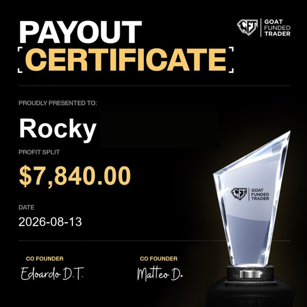 GoatFunded's tweet photo. ANOTHER BATCH OF REWARDS FROM GFT WINNERS! 💸🏆

Massive congratulations to the Goat Funded Trader community securing their rewards!

🏅Rocky: $7,840.00
🏅Patrick: $2,935.71
🏅Renan: $4,229.50
🏅Joel: $4,704.00

Who's next? 🐐🔥