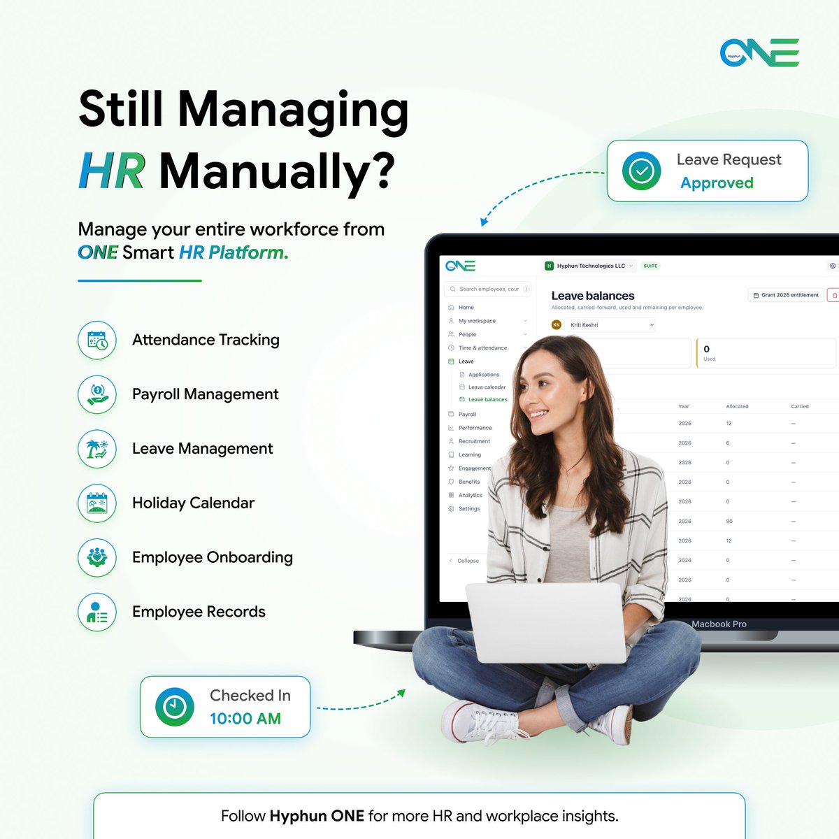 HyphunONE's tweet photo. Still managing HR through spreadsheets, emails, and paperwork?

As your business grows, manual HR processes slow your team down and increase the risk of errors.

@HyphunONE  brings all your HR operations into one place. 

#HRSoftware #HRMS #EmployeeManagement https://t.co/WnBw7QsqmW