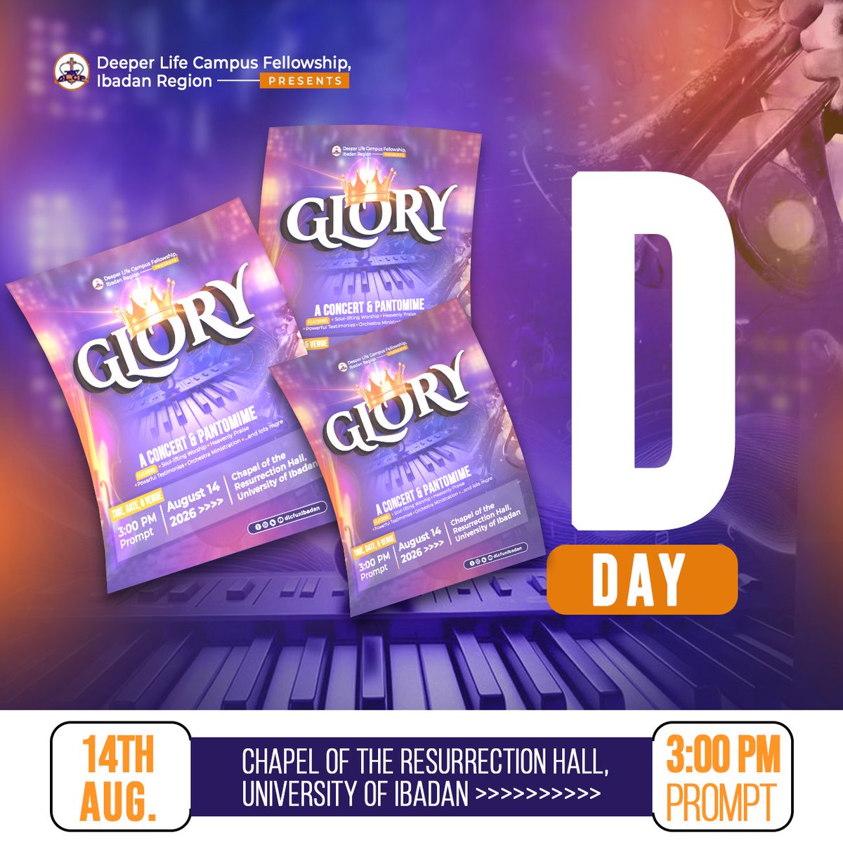 dlcfIbregion's tweet photo. D-DAY... GLORY!

We sing of God's glory because He deserves it, and as we do, He pours out blessings upon us.

It's today... See you there!

#dlcfunibadan 
#dlcfibregion https://t.co/KD1dxuAiME