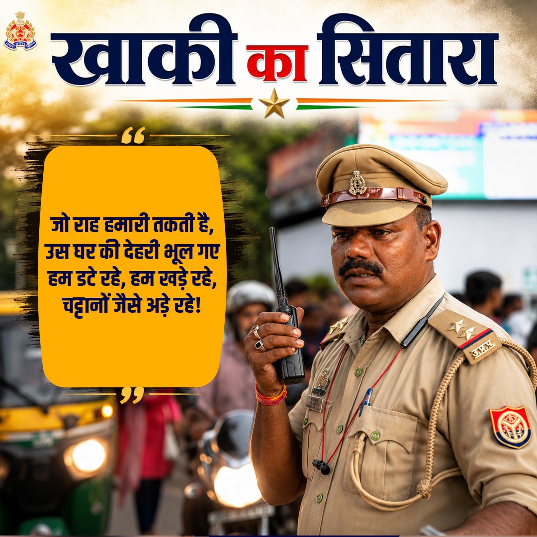 agrapolice's tweet photo. जो राह हमारी तकती है,
उस घर की देहरी भूल गए
हम डटे रहे, हम खड़े रहे,
चट्टानों जैसे अड़े रहे!

#KhakiKaSitara https://t.co/uPjjVEZBqP