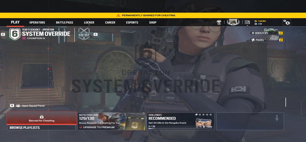 xoofTV's tweet photo. just got false banned again mid game @KingGeorge is that a false manual?? https://t.co/VxSG1dknm8
