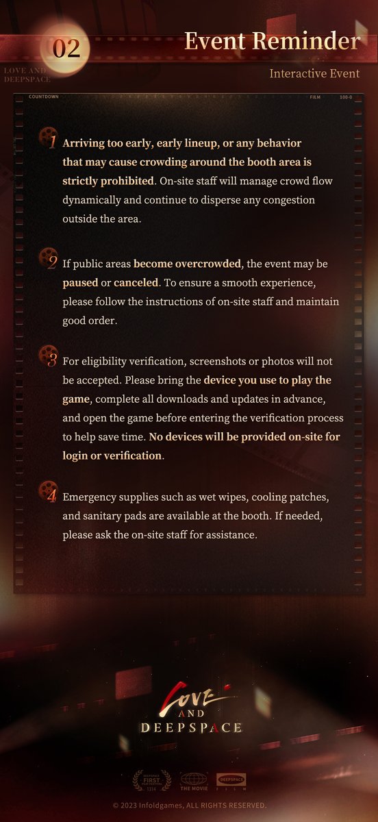 Love_Deepspace's tweet photo. #LADSGC2026 #Loveanddeepspace
Dear Miss Hunters,
Registration is now open for the Love and Deepspace × gamescom 2026 cosplayer interactive session!

"A movie starring you and him is about to begin!"

Participants will be selected by random draw. Please read the information below carefully before completing the registration form. Selected participants will receive an email notification beginning August 22.
Registration link: https://t.co/ySTKRr7zhl
Registration is open until August 20 at 11:59 PM (UTC+8).
↓↓↓ Tap the image below to view the full registration guidelines. ↓↓↓