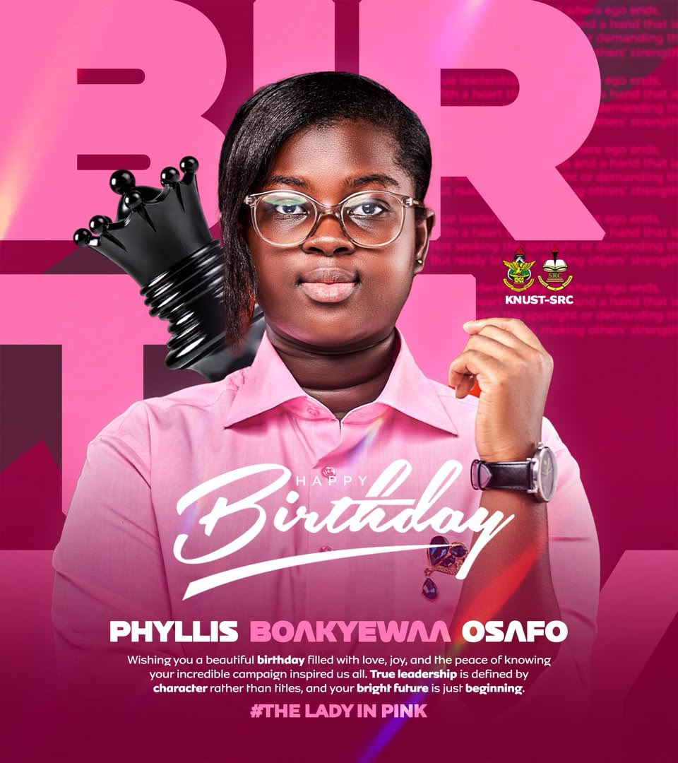 u_mediahouse's tweet photo. Happy Birthday to Phyllis Boakyewaa Osafo  #TheLadyInPink 🩷
The journey still moves forward. Your story is far from over.
Here’s to a year of growth, impact, and greater heights. The best is yet to come. 🚀
#HappyBirthday #TheLadyInPink #KNUST #KNUSTSRC #ForwardEver https://t.co/CSrHR5T0qQ
