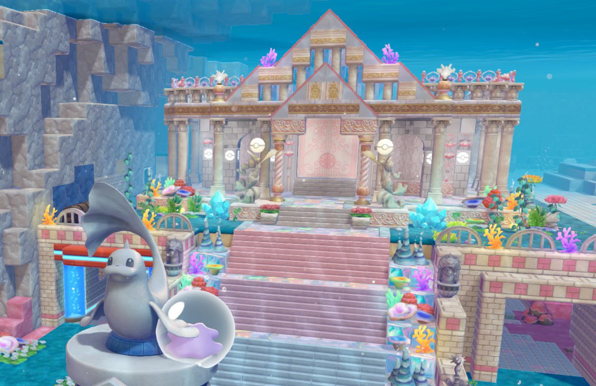 riyonyu's tweet photo. ぽこあポケモン楽しいな✧
海の神殿少し改造してみた🔨
ちょうちんの下に風鈴つけると可愛い♡ https://t.co/APQFb89bg5