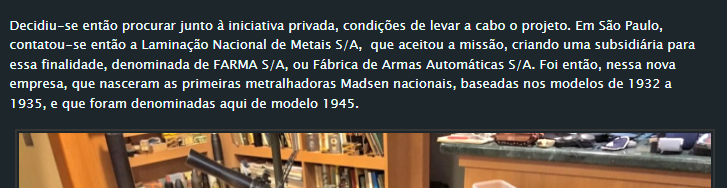 nxrdoj428's tweet photo. @PMERJ Que interessante: Madsen 1937, dinamarquesa, adotada pelo exército brasileiro em 1930. Desativada pelo Exército em 96, as unidades foram transferidas para a PMERJ. Aparentemente o modelo da imagem parece ser o modelo fabricado no brasil pela FARMA inspirado nos modelos de 1932 https://t.co/LKfm53dPBh