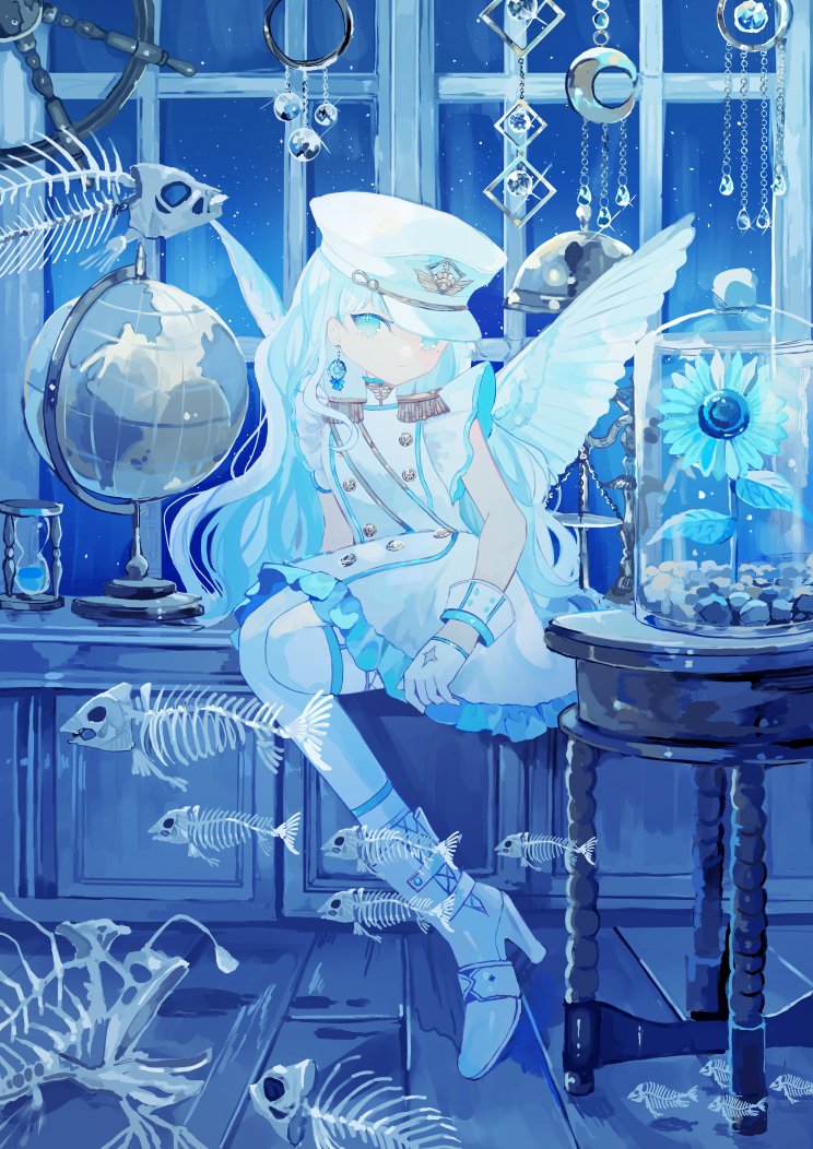 haruki_358's tweet photo. 「宵の番人」
飛べるのに、あえてこの場所にとどまる少女。
唯一の光は、硝子の中に閉じ込められたひまわりただひとつ。届かない太陽への、静かな憧れを込めて。
#創作 #イラスト https://t.co/RhuflZKYJE