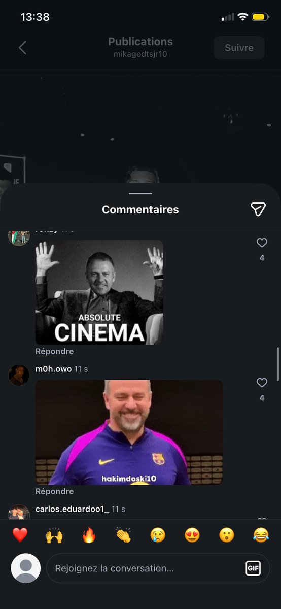Roldinho_7's tweet photo. Les supporters du Barça sur une publication du crack parisien Mika Godts 

Ils font vraiment pitié ces gars 😂 https://t.co/RF4NeFy5nz