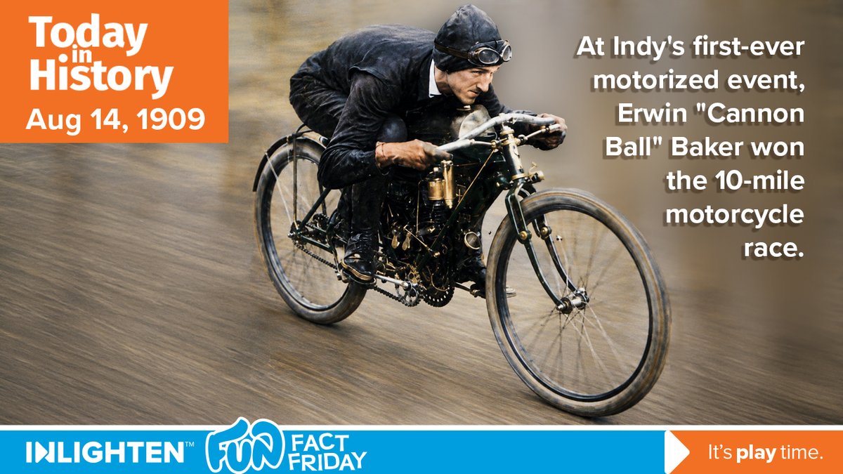 inLightenMedia's tweet photo. Today in 1909, the Indianapolis Motor Speedway held its first motorized competition – seven motorcycle races. Originally planned as a 2-day, 15-race event, it was cancelled after the 1st day due to safety concerns. #FunFact #IndianapolisMotorSpeedway #TodayInHistory https://t.co/jipdUhIjzx